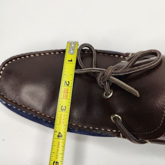 Salvatore Ferragamo Boat Shoes Brown Loafer Blue Suede Mens Size 10 D main image 8